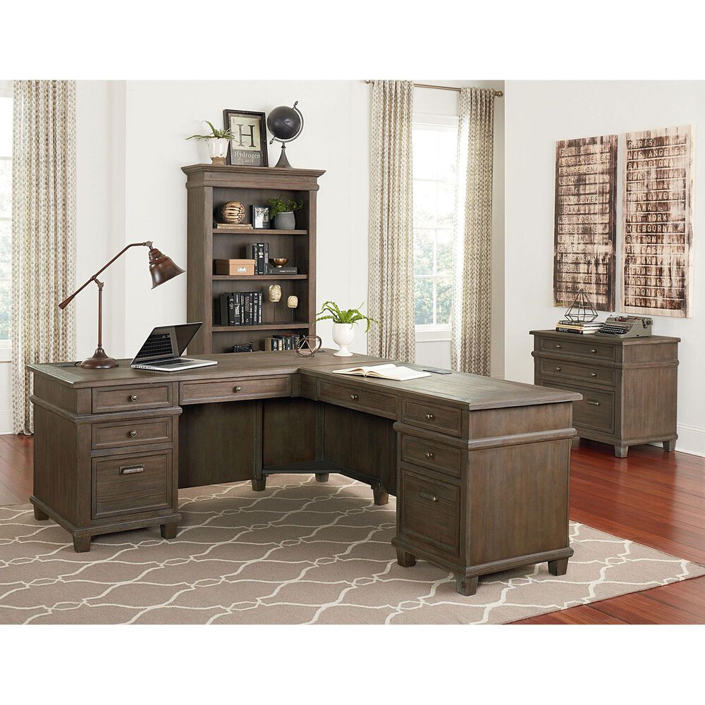 Wycliff Bay Carson L-Shaped Right Return Desk in Weathered Dove, , large