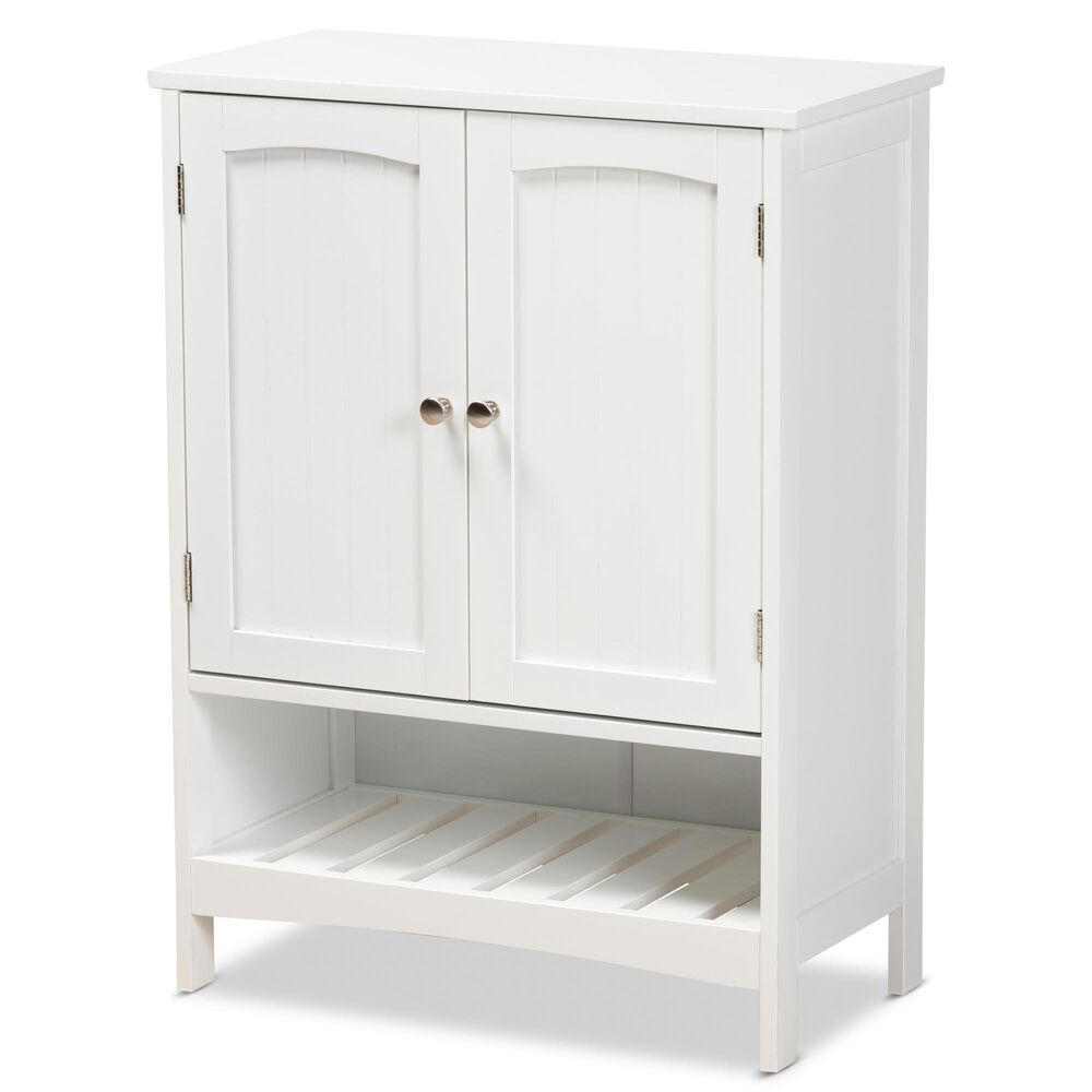 Baxton Studio Jaela 2-Door Bathroom Storage Cabinet in White, , large