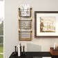 Maple and Jade 3-Slot Decorative Magazine Rack Holder with Suspended Baskets in Matte Black and Brown, , large