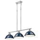 Golden Lighting Duncan 3-Light Pendant with Matte Navy Shade in Chrome, , large