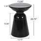 Hearth and Haven Large Patio End Table with Circular Design in Black, , large