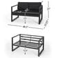Hearth and Haven Navan 4-Piece Patio Conversation Set with Black Cushion in Dark Gray, , large