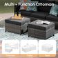 HOMLUX 3-Piece 77" Patio Sofa and Ottoman Set in Black, , large