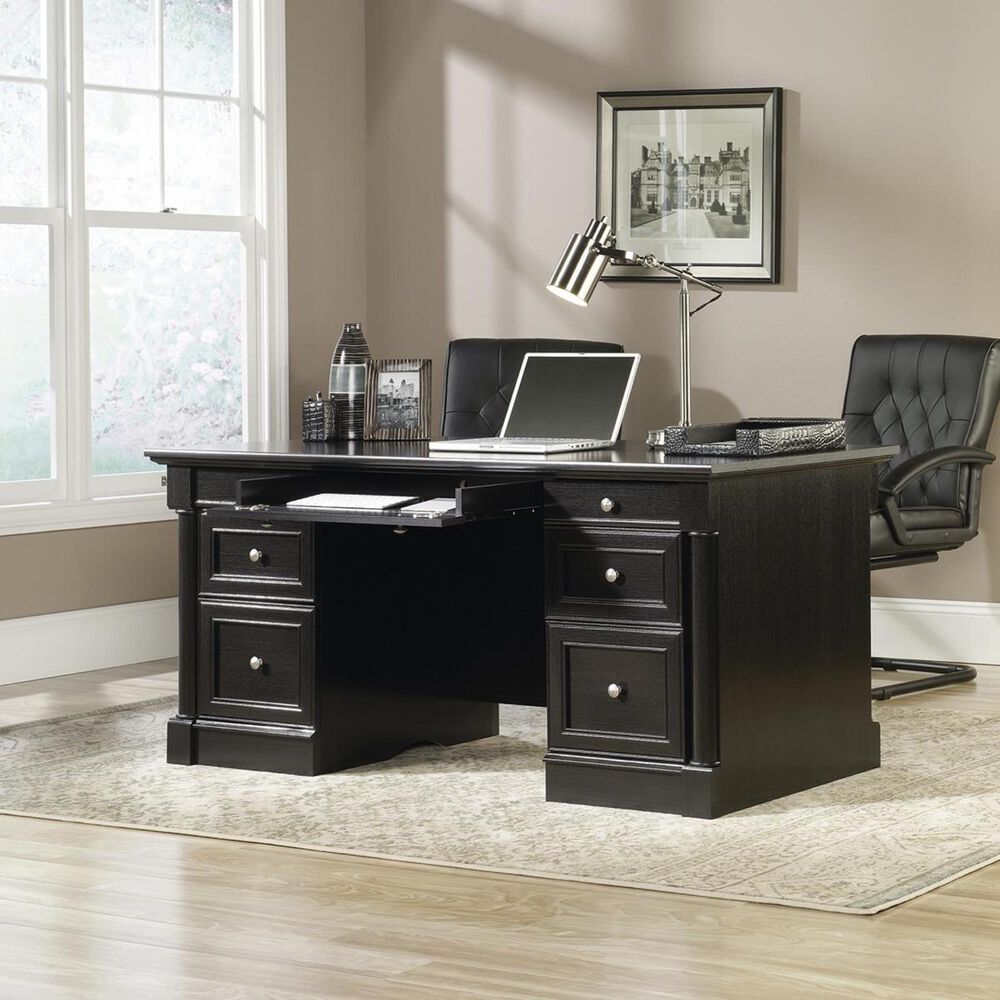 Sauder Avenue Eight Executive Desk in Wind Oak Nebraska Furniture Mart