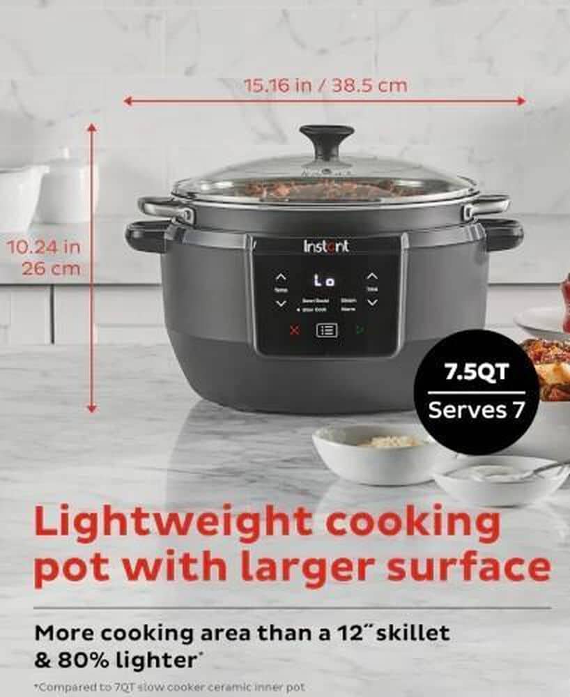 Instant Brands 7.5-Quart Superior Slow and Multifunctional Cooker in Black, , large