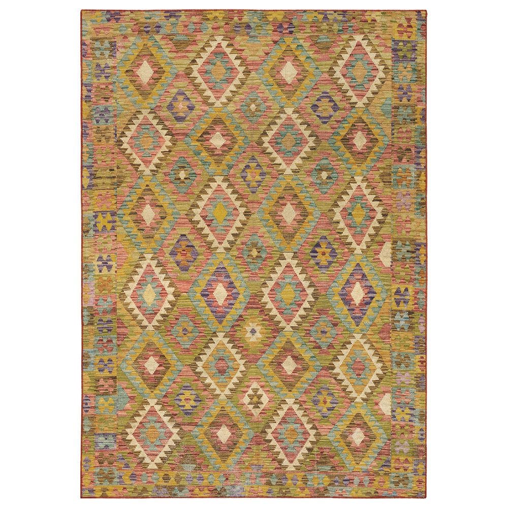 Oriental Weavers Malibu 7"6" x 10" Gold and Multicolor Area Rug, , large