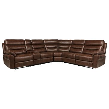 H317 Logistics 3-Piece Manual Reclining Curved Sectional in Brown, , large
