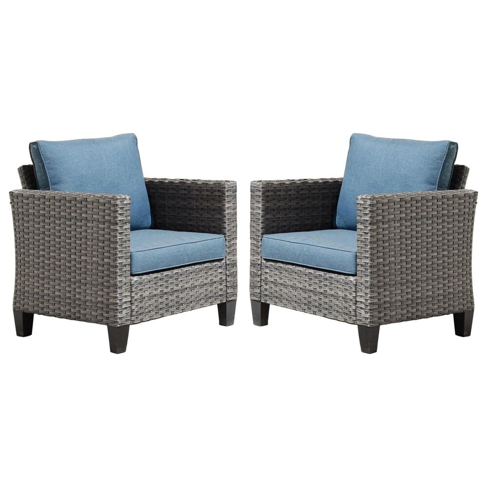 HOMLUX 28" Patio Single Chair in Denim Blue (Set of 2), , large