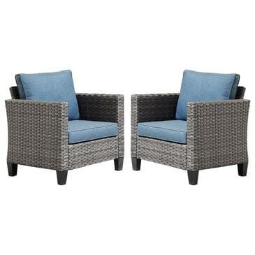 HOMLUX 28" Patio Chairs in Denim Blue (Set of 2), , large