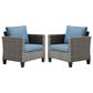 HOMLUX 28" Patio Single Chair in Denim Blue (Set of 2), , large