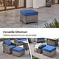 HOMLUX 10-Piece All-Weather PE Rattan Patio Conversation Set in Navy Blue, , large