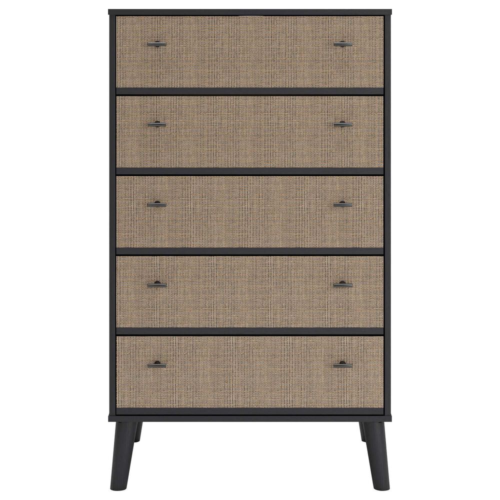 Ashley Charlang 5 Drawer Chest in Matte Black and Beige, , large