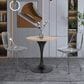 Leisuremod LeisureMod Verve Collection 27 Round Dining Table, Black Base with Light Natural Wood MDF Top, , large