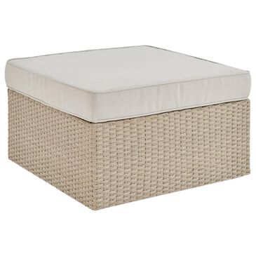Timberlake Canaan Patio Ottoman with Cream Cushion in Beige, , large