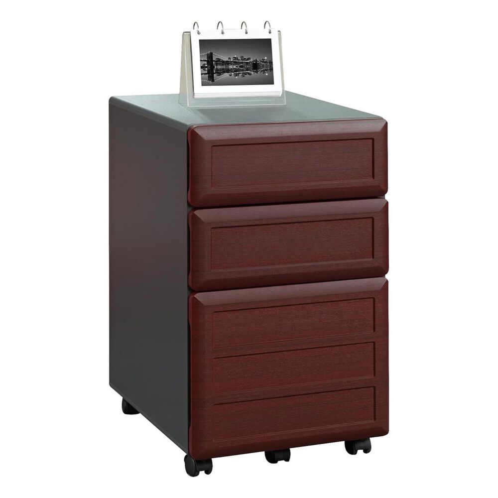 DHP Pursuit 3-Drawer Mobile File Cabinet in Cherry and Gray, , large