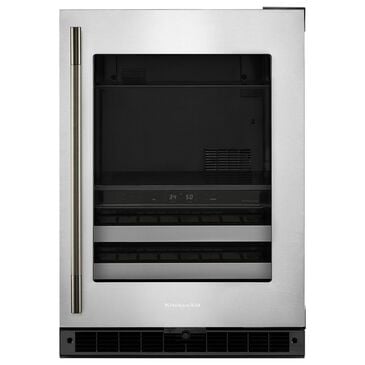 KitchenAid 4.8 Cu. Ft. Right Hinge Beverage Center with Metal Front Racks in Black and Stainless Steel, , large