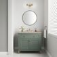 James Martin Vanities Chicago 36" Single Bathroom Vanity in Smokey Celadon with 3 cm Eternal Marfil Quartz Top and Rectangular Sink, , large