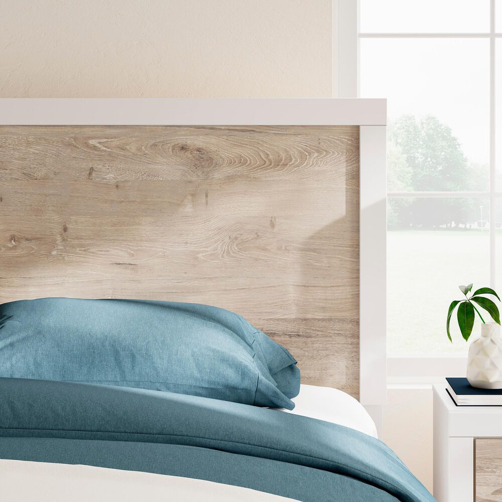 Ashley Charbitt 4-Piece Queen Panel Bedroom Set in Brown and Matte White, , large
