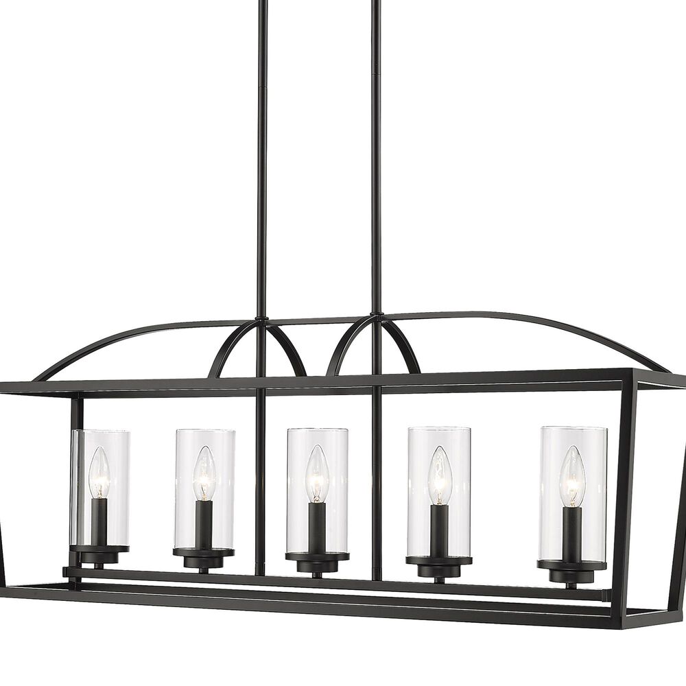 Golden Lighting Mercer Linear 5-Light Pendant in Matte Black, , large