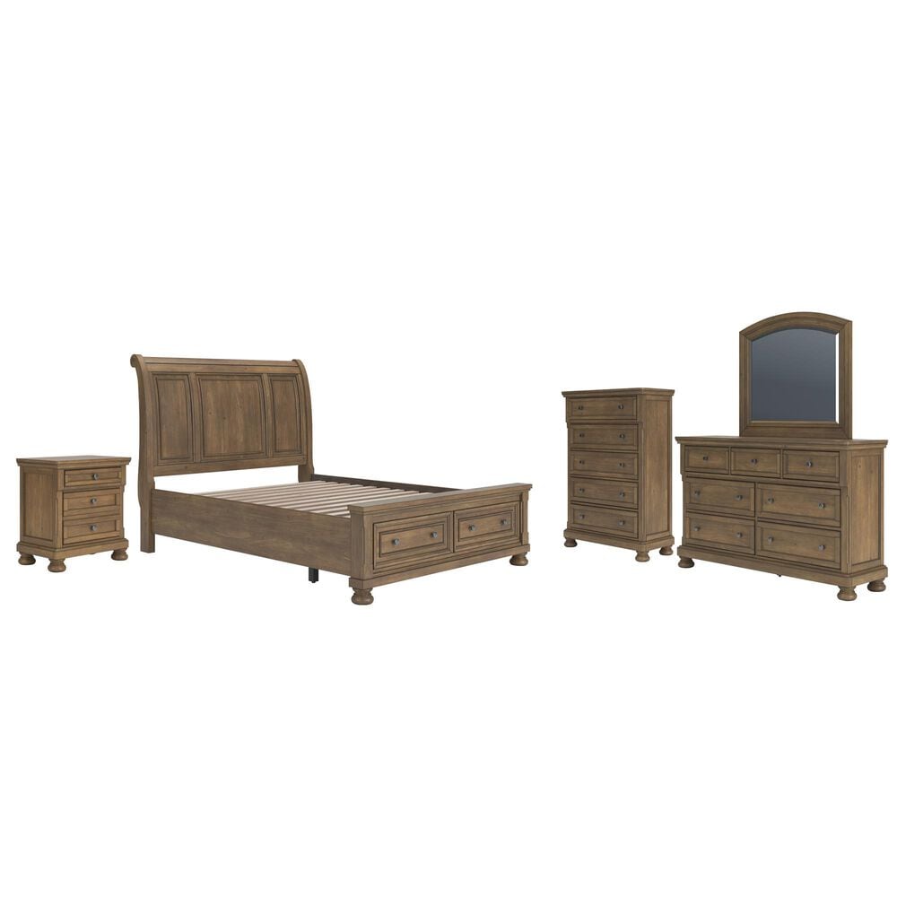 Ashley Feddinger 5-Piece Queen Storage Bedroom Set in Chestnut Brown, , large