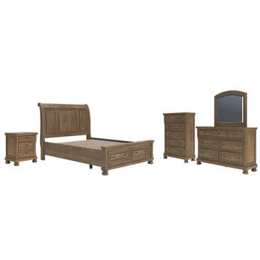 Ashley Feddinger 5-Piece Queen Storage Bedroom Set in Chestnut Brown, , large
