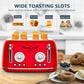 HOMLUX 4-Slice Retro Style Toaster in Red, , large