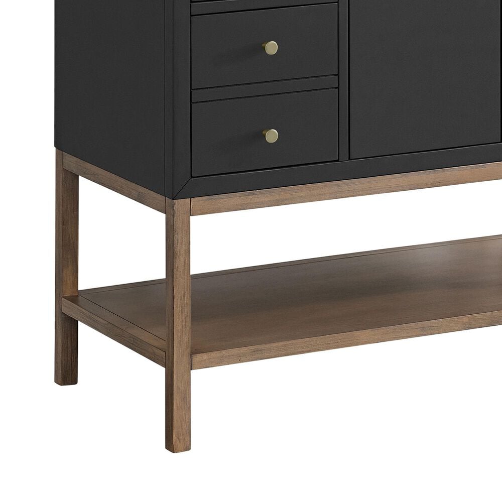 37B Isadore 36" Single Bathroom Vanity Cabinet in Tricorn Black and White Composite Stone Top and Backsplash, , large