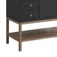 37B Isadore 36" Single Bathroom Vanity Cabinet in Tricorn Black and White Composite Stone Top and Backsplash, , large