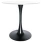 Leisuremod Bristol 24" Round Dining Table with MDF Top in Black and White - Table Only, , large