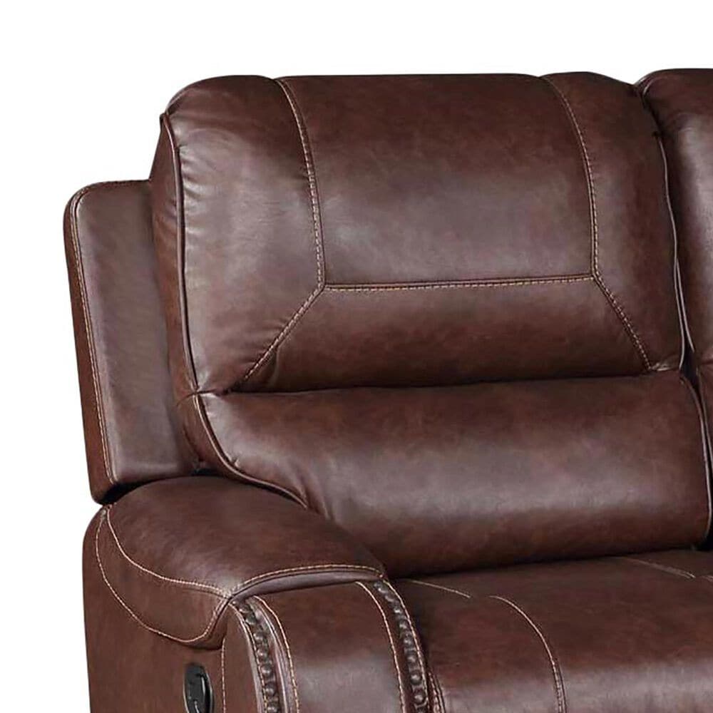 Crystal City Keily Manual Reclining Sofa with Dropdown Table in Brown, , large