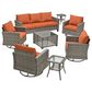 HOMLUX 8-Piece Outdoor Patio Furniture Set in Orange, , large
