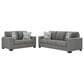 Ashley Deltona Stationary Sofa and Loveseat Set in Graphite, , large