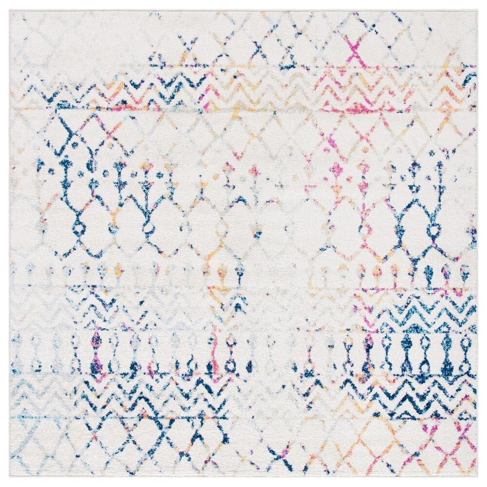 Safavieh Tulum TUL270 6"7" Square Ivory and Blue Area Rug, , large