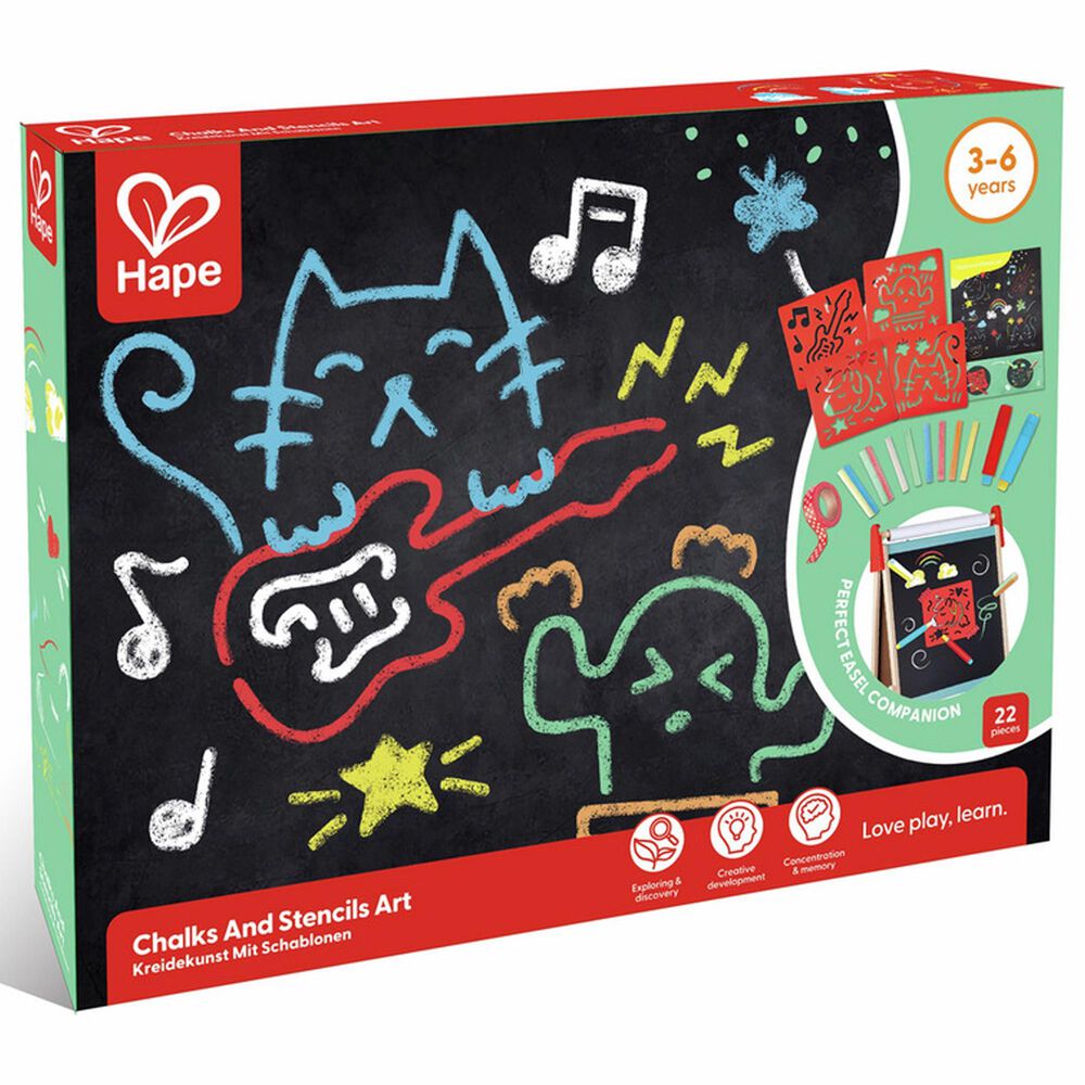 Hape Toys Chalks and Stencils Art in Multicolor, , large