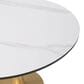 Leisuremod Leisuremod Bristol 35 round dining table Gold base with White Sintered stone Top, , large