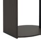 HOMLUX Oval End Table with Bookshelf in Walnut and Black, , large