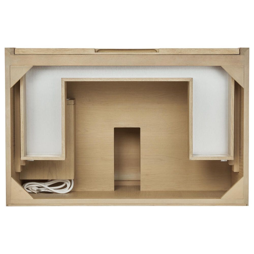 James Martin Vanities Solene 36&quot; Single Bathroom Vanity in Seaside Oak with 3 cm Eternal Jasmine Pearl Quartz Top and Rectangular Sink, , large