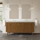 James Martin Laurent 72" Double Bathroom Vanity in Honey Oak with 3 cm Victorian Silver Silestone Top and Rectangular Sinks, , large