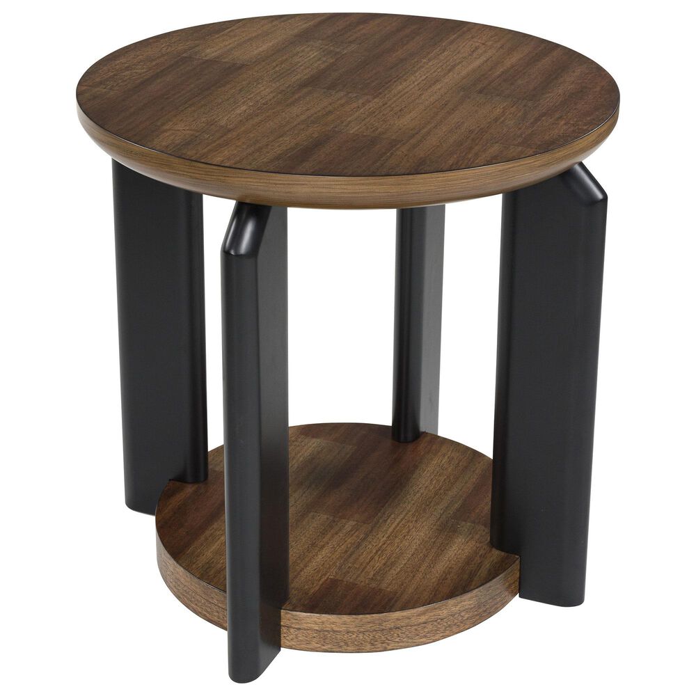 Ashley Kraeburn Round End Table in Brown and Black, , large