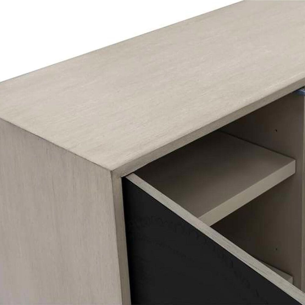 Bassett Mirror Company Ripple Effect 3-Door Server in Smokey Mocha and High Gloss Black, , large