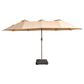 HOMLUX 15" Outdoor Market Umbrella with Sandbags Base in Khaki, , large