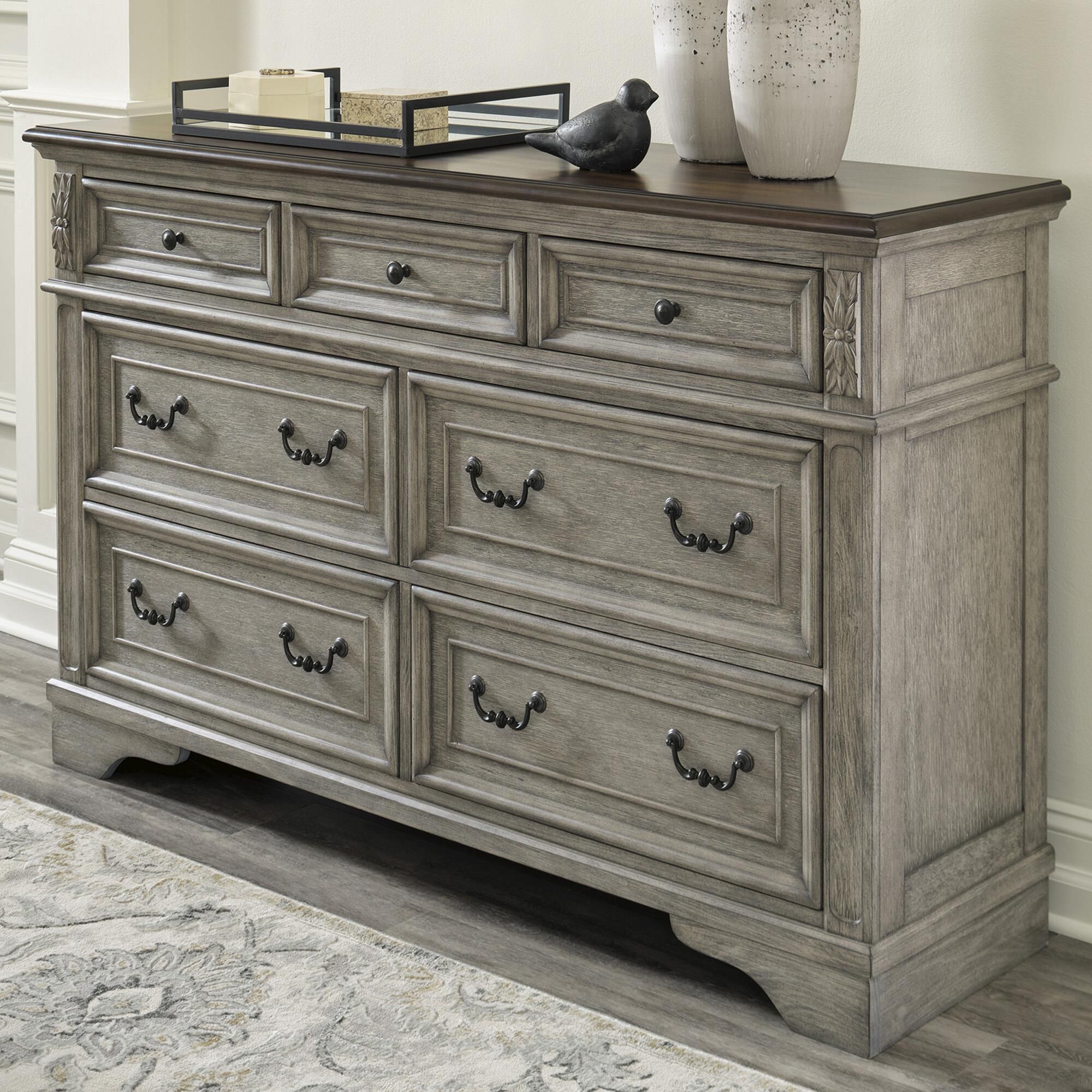 Brown gray sales dresser