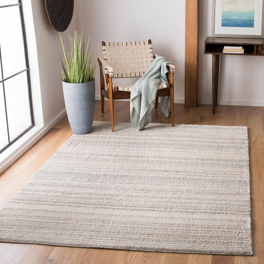 Safavieh Martha Stewart Lucia Shag MSR0787F 5&#39;1&quot; x 7&#39;6&quot; Light Grey and White Area Rug, , large