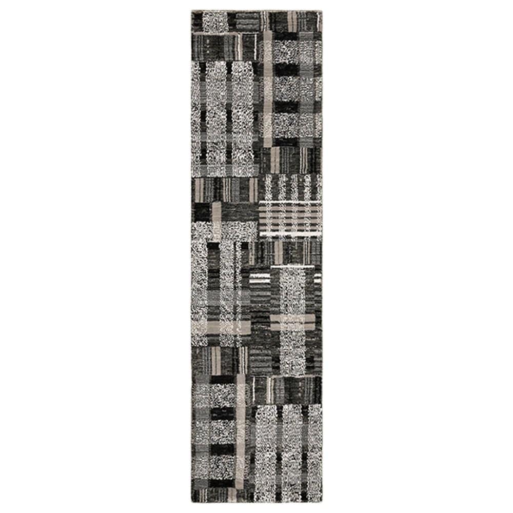 Oriental Weavers Atlas Geometric 752C0 2"3" x 8" Black and Gray Runner, , large