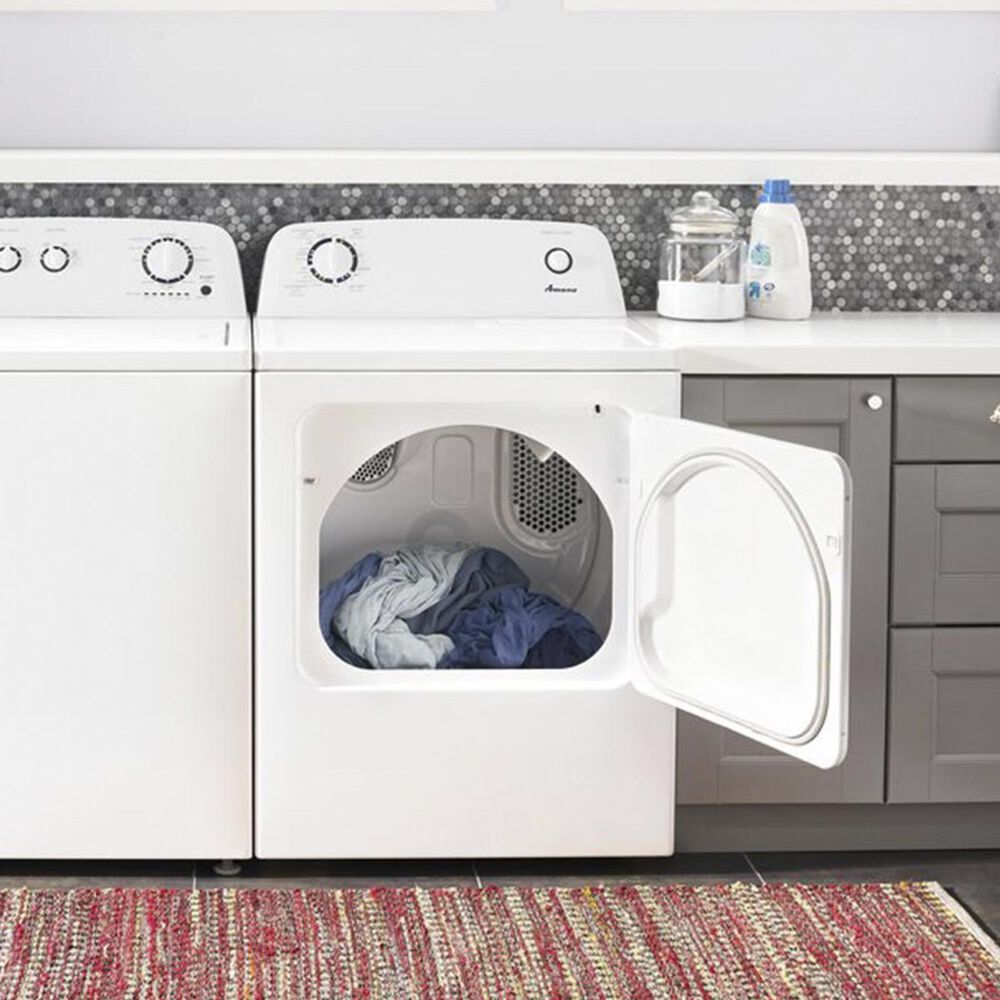 Amana 6.5 Cu. Ft. Gas Dryer with Automatic Dryness Control in White