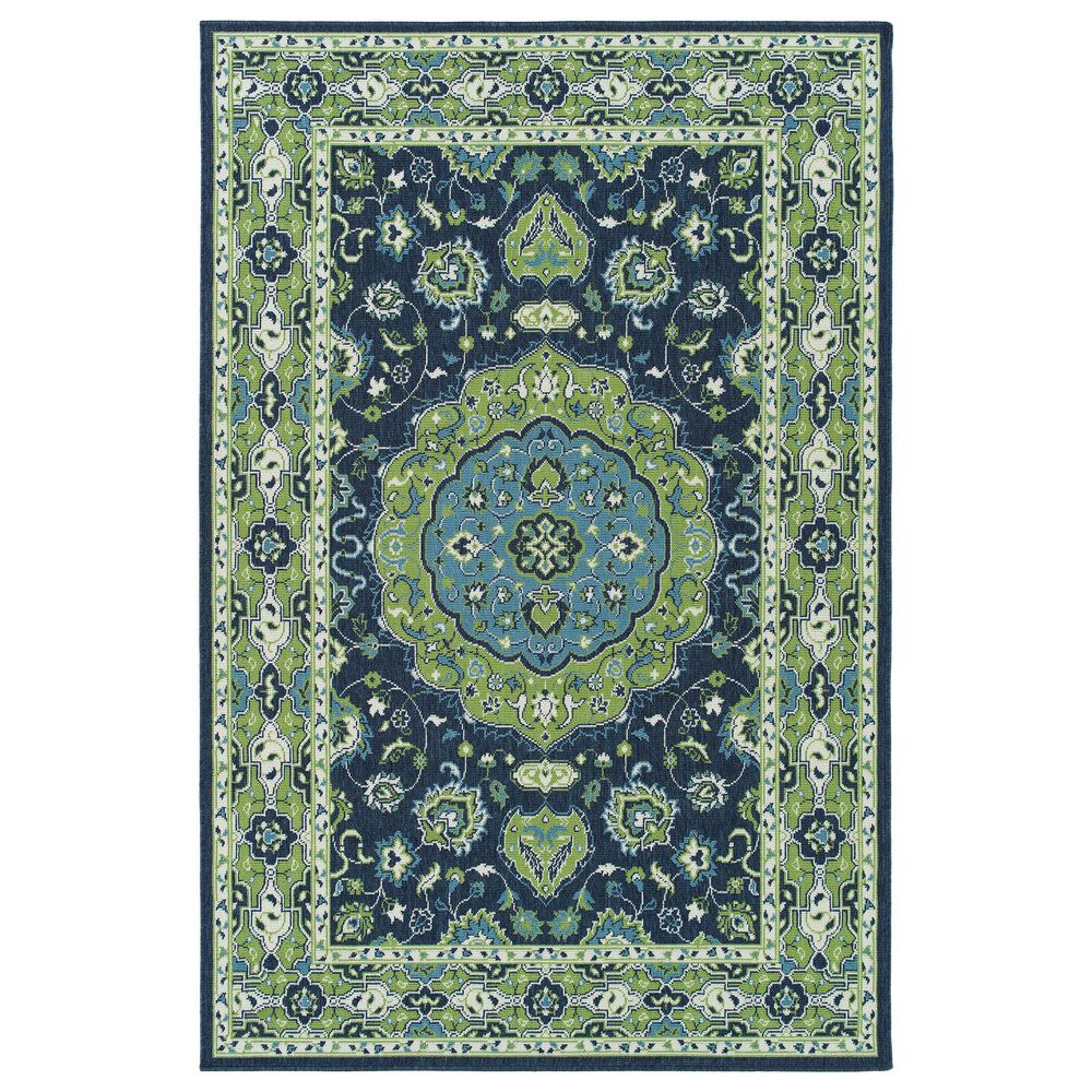 Kaleen Rugs Sunice 1"9" x 3" Navy, Lime Green, Ivory and Light Blue Area Rug, , large