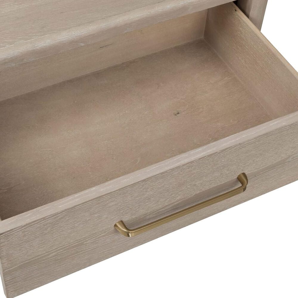 Urban Home Gardenia 2-Drawer Oak Wood Nightstand in Chai, , large