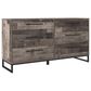 Ashley Neilsville 6-Drawer Dresser in Multi Gray and Dark Brown, , large