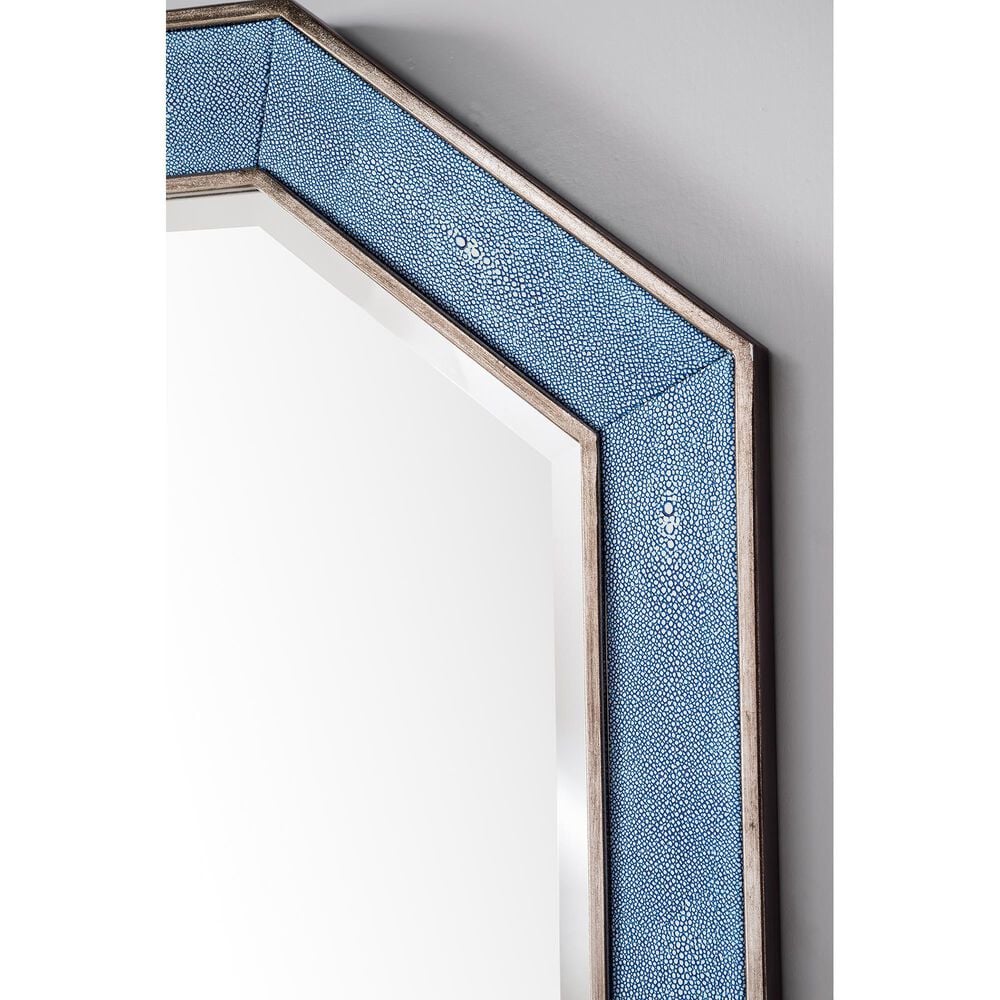 James Martin Tangent Mirror in Silver and Delft Blue, , large