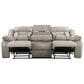 Steve Silver Tyson Manual Reclining Sofa with Dropdown Console in Grey, , large